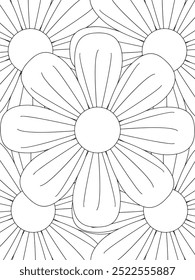 All these designs are hand-drawn and unique 
Flower Beautiful black and white illustration for adult coloring book,
This is a printable Beautiful Zentangle Coloring page for KDP Interior, POD products