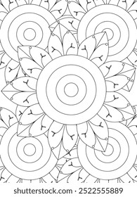 All these designs are hand-drawn and unique 
Flower Beautiful black and white illustration for adult coloring book,
This is a printable Beautiful Zentangle Coloring page for KDP Interior, POD products