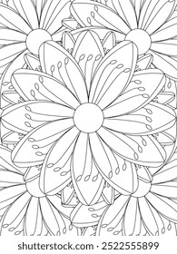 All these designs are hand-drawn and unique 
Flower Beautiful black and white illustration for adult coloring book,
This is a printable Beautiful Zentangle Coloring page for KDP Interior, POD products