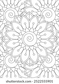 All these designs are hand-drawn and unique 
Flower Beautiful black and white illustration for adult coloring book,
This is a printable Beautiful Zentangle Coloring page for KDP Interior, POD products