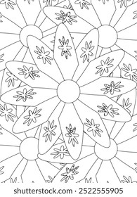 All these designs are hand-drawn and unique 
Flower Beautiful black and white illustration for adult coloring book,
This is a printable Beautiful Zentangle Coloring page for KDP Interior, POD products