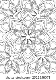 All these designs are hand-drawn and unique 
Flower Beautiful black and white illustration for adult coloring book,
This is a printable Beautiful Zentangle Coloring page for KDP Interior, POD products