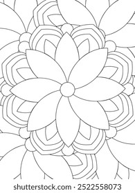 All these designs are hand-drawn and unique 
Flower Beautiful black and white illustration for adult coloring book,
This is a printable Beautiful Zentangle Coloring page for KDP Interior, POD products