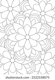 All these designs are hand-drawn and unique 
Flower Beautiful black and white illustration for adult coloring book,
This is a printable Beautiful Zentangle Coloring page for KDP Interior, POD products