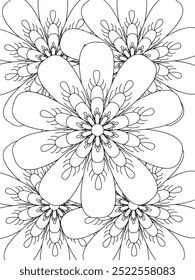 All these designs are hand-drawn and unique 
Flower Beautiful black and white illustration for adult coloring book,
This is a printable Beautiful Zentangle Coloring page for KDP Interior, POD products