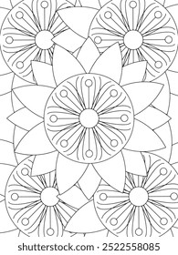 All these designs are hand-drawn and unique 
Flower Beautiful black and white illustration for adult coloring book,
This is a printable Beautiful Zentangle Coloring page for KDP Interior, POD products