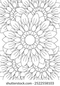 All these designs are hand-drawn and unique 
Flower Beautiful black and white illustration for adult coloring book,
This is a printable Beautiful Zentangle Coloring page for KDP Interior, POD products