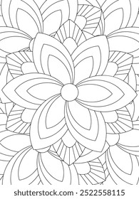 All these designs are hand-drawn and unique 
Flower Beautiful black and white illustration for adult coloring book,
This is a printable Beautiful Zentangle Coloring page for KDP Interior, POD products