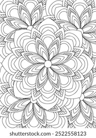 All these designs are hand-drawn and unique 
Flower Beautiful black and white illustration for adult coloring book,
This is a printable Beautiful Zentangle Coloring page for KDP Interior, POD products