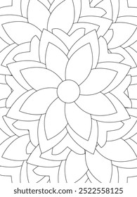 All these designs are hand-drawn and unique 
Flower Beautiful black and white illustration for adult coloring book,
This is a printable Beautiful Zentangle Coloring page for KDP Interior, POD products