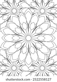 All these designs are hand-drawn and unique 
Flower Beautiful black and white illustration for adult coloring book,
This is a printable Beautiful Zentangle Coloring page for KDP Interior, POD products