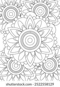 All these designs are hand-drawn and unique 
Flower Beautiful black and white illustration for adult coloring book,
This is a printable Beautiful Zentangle Coloring page for KDP Interior, POD products