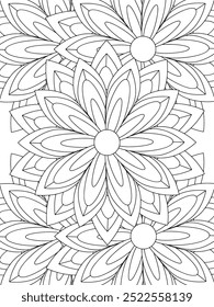 All these designs are hand-drawn and unique 
Flower Beautiful black and white illustration for adult coloring book,
This is a printable Beautiful Zentangle Coloring page for KDP Interior, POD products