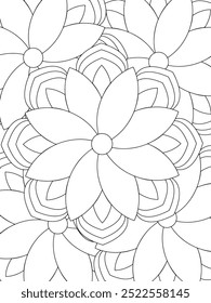 All these designs are hand-drawn and unique 
Flower Beautiful black and white illustration for adult coloring book,
This is a printable Beautiful Zentangle Coloring page for KDP Interior, POD products