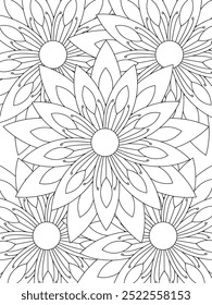 All these designs are hand-drawn and unique 
Flower Beautiful black and white illustration for adult coloring book,
This is a printable Beautiful Zentangle Coloring page for KDP Interior, POD products