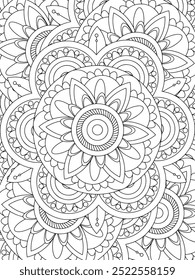 All these designs are hand-drawn and unique 
Flower Beautiful black and white illustration for adult coloring book,
This is a printable Beautiful Zentangle Coloring page for KDP Interior, POD products