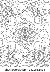 Todos estos diseños son hechos a mano y únicos 
Flor Hermosa ilustración en blanco y negro para el libro de colorear para adultos,
Esta es una página para colorear Zentangle hermosa para imprimir para KDP Interior, productos POD