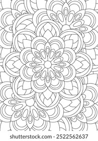 All these designs are hand-drawn and unique 
Flower Beautiful black and white illustration for adult coloring book,
This is a printable Beautiful Zentangle Coloring page for KDP Interior, POD products