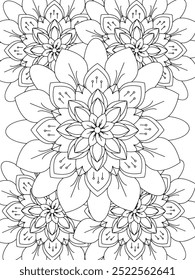 All these designs are hand-drawn and unique 
Flower Beautiful black and white illustration for adult coloring book,
This is a printable Beautiful Zentangle Coloring page for KDP Interior, POD products