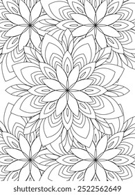 All these designs are hand-drawn and unique 
Flower Beautiful black and white illustration for adult coloring book,
This is a printable Beautiful Zentangle Coloring page for KDP Interior, POD products