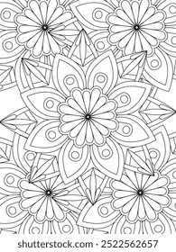 All these designs are hand-drawn and unique 
Flower Beautiful black and white illustration for adult coloring book,
This is a printable Beautiful Zentangle Coloring page for KDP Interior, POD products