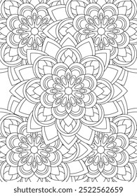 All these designs are hand-drawn and unique 
Flower Beautiful black and white illustration for adult coloring book,
This is a printable Beautiful Zentangle Coloring page for KDP Interior, POD products