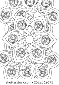 All these designs are hand-drawn and unique 
Flower Beautiful black and white illustration for adult coloring book,
This is a printable Beautiful Zentangle Coloring page for KDP Interior, POD products