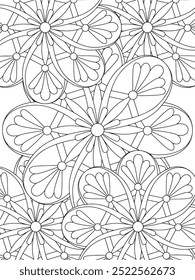 All these designs are hand-drawn and unique 
Flower Beautiful black and white illustration for adult coloring book,
This is a printable Beautiful Zentangle Coloring page for KDP Interior, POD products