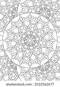 All these designs are hand-drawn and unique 
Flower Beautiful black and white illustration for adult coloring book,
This is a printable Beautiful Zentangle Coloring page for KDP Interior, POD products