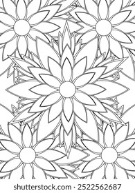 All these designs are hand-drawn and unique 
Flower Beautiful black and white illustration for adult coloring book,
This is a printable Beautiful Zentangle Coloring page for KDP Interior, POD products