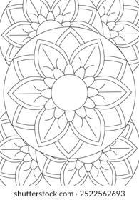 All these designs are hand-drawn and unique 
Flower Beautiful black and white illustration for adult coloring book,
This is a printable Beautiful Zentangle Coloring page for KDP Interior, POD products