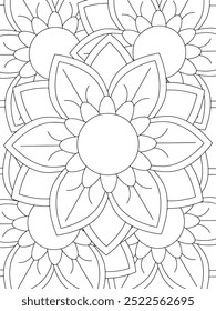 All these designs are hand-drawn and unique 
Flower Beautiful black and white illustration for adult coloring book,
This is a printable Beautiful Zentangle Coloring page for KDP Interior, POD products