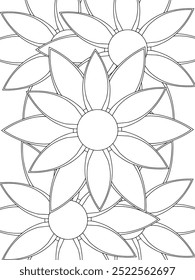 All these designs are hand-drawn and unique 
Flower Beautiful black and white illustration for adult coloring book,
This is a printable Beautiful Zentangle Coloring page for KDP Interior, POD products