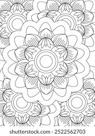 All these designs are hand-drawn and unique 
Flower Beautiful black and white illustration for adult coloring book,
This is a printable Beautiful Zentangle Coloring page for KDP Interior, POD products