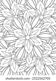 All these designs are hand-drawn and unique 
Flower Beautiful black and white illustration for adult coloring book,
This is a printable Beautiful Zentangle Coloring page for KDP Interior, POD products