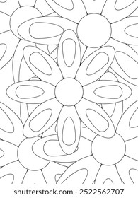 All these designs are hand-drawn and unique 
Flower Beautiful black and white illustration for adult coloring book,
This is a printable Beautiful Zentangle Coloring page for KDP Interior, POD products