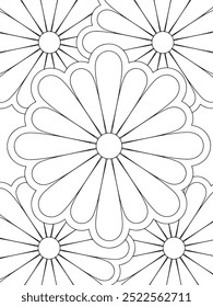 Todos estos diseños son hechos a mano y únicos 
Flor Hermosa ilustración en blanco y negro para el libro de colorear para adultos,
Esta es una página para colorear Zentangle hermosa para imprimir para KDP Interior, productos POD