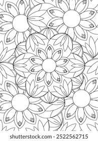 All these designs are hand-drawn and unique 
Flower Beautiful black and white illustration for adult coloring book,
This is a printable Beautiful Zentangle Coloring page for KDP Interior, POD products