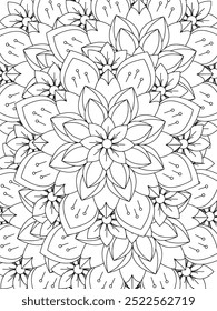 All these designs are hand-drawn and unique 
Flower Beautiful black and white illustration for adult coloring book,
This is a printable Beautiful Zentangle Coloring page for KDP Interior, POD products