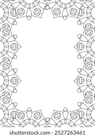 All these designs are hand-drawn and unique 
Flower Border Beautiful black and white illustration for adult coloring book,
This is a printable Beautiful Zentangle Coloring page for KDP Interior, POD p