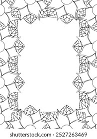 All these designs are hand-drawn and unique 
Flower Border Beautiful black and white illustration for adult coloring book,
This is a printable Beautiful Zentangle Coloring page for KDP Interior, POD p