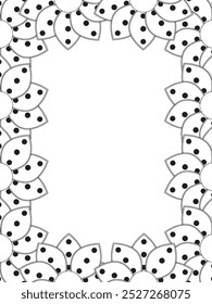 All these designs are hand-drawn and unique 
Flower Border Beautiful black and white illustration for adult coloring book,
This is a printable Beautiful Zentangle Coloring page for KDP Interior, POD p