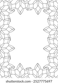 All these designs are hand-drawn and unique 
Flower Border Beautiful black and white illustration for adult coloring book,
This is a printable Beautiful Zentangle Coloring page for KDP Interior, POD p