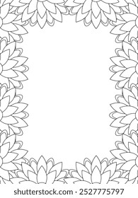 All these designs are hand-drawn and unique 
Flower Border Beautiful black and white illustration for adult coloring book,
This is a printable Beautiful Zentangle Coloring page for KDP Interior, POD p