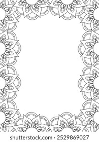 All these designs are hand-drawn and unique 
Flower Border is a Beautiful black and white illustration for adult coloring book,
This is a printable Beautiful Zentangle Coloring page for KDP Interior,