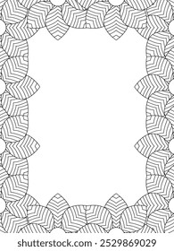 Todos estos diseños son hechos a mano y únicos 
Frontera de la flor es una hermosa ilustración en blanco y negro para un libro para colorear para adultos,
Esta es una página para colorear Zentangle hermosa para imprimir para KDP Interior,