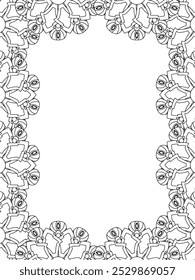 All these designs are hand-drawn and unique 
Flower Border is a Beautiful black and white illustration for adult coloring book,
This is a printable Beautiful Zentangle Coloring page for KDP Interior,