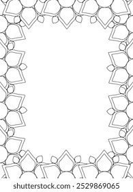 All these designs are hand-drawn and unique 
Flower Border is a Beautiful black and white illustration for adult coloring book,
This is a printable Beautiful Zentangle Coloring page for KDP Interior,