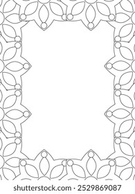 All these designs are hand-drawn and unique 
Flower Border is a Beautiful black and white illustration for adult coloring book,
This is a printable Beautiful Zentangle Coloring page for KDP Interior,