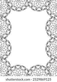 Alle diese Designs sind handgezeichnet und einzigartig 
Flower Border ist eine schöne schwarz-weiße Illustration für Erwachsene Malbuch,
Dies ist eine druckbare schöne Zentangle Malvorlage für KDP Interior,